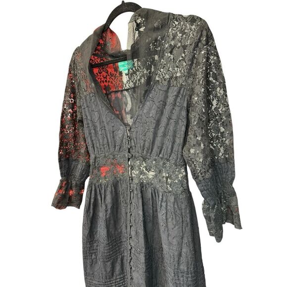 Antica Sartoria BlackโLace Maxi Dress โ Boho Chic Elegance Floral one size - Picture 3 of 16